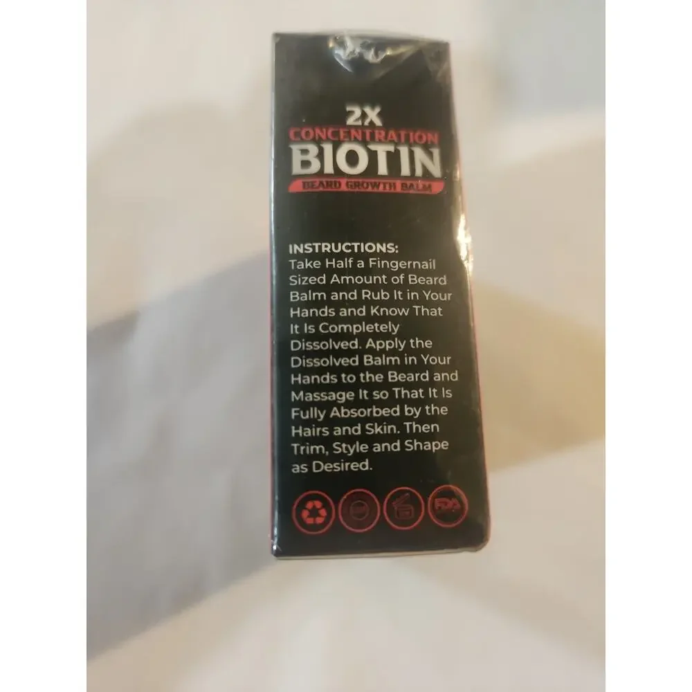 Beard Balm, 2x Concentration Biotin, with Castor Oil 60g / 2oz